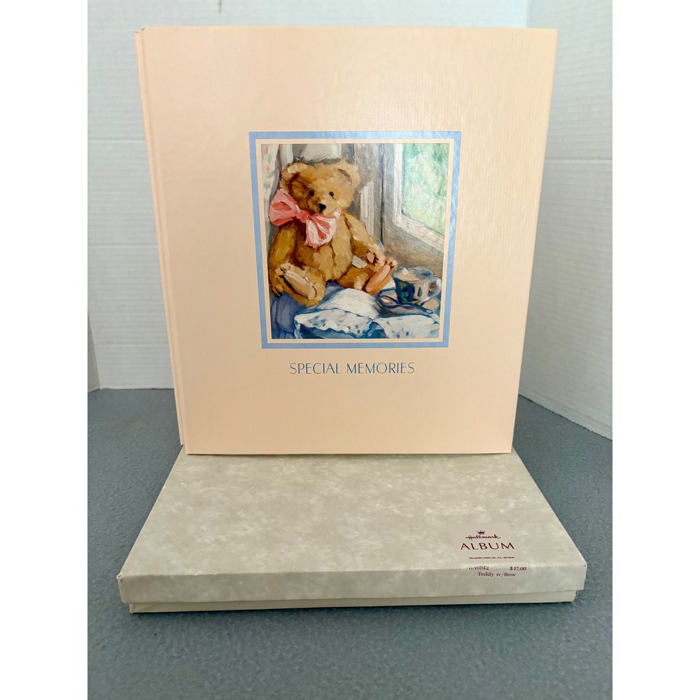 Vintage Hallmark Unisex Photo Album Special Memories Teddy Bear Peach Large NOS